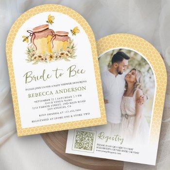 rustic honey jars bride to bee arch bridal shower invitation
