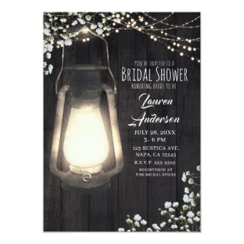 Rustic Lantern Baby's Breath Lights Front View