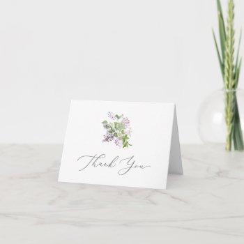 rustic lilac thank you card