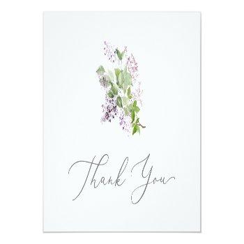 Rustic Lilac Thank You Card Front View