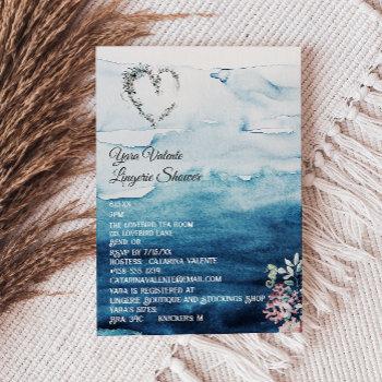 rustic ocean lingerie shower invitation