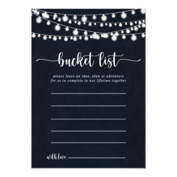 Rustic String Lights Simple Bucket List Cards Front View