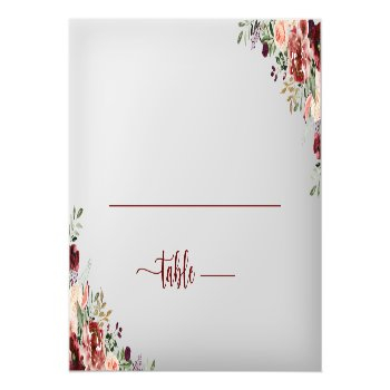 Rustic Summer Floral Calligraphy Wedding Place Card Front View