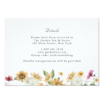 Rustic Sunflower Details Card Front View