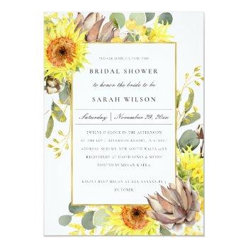 Rustic Sunflower Eucalyptus Floral Front View