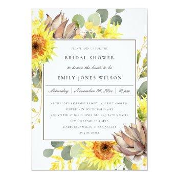 Rustic Sunflower Eucalyptus Floral Front View