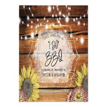 Rustic Sunflower I Do Bbq Engagement Party Invitation Postcard Front View