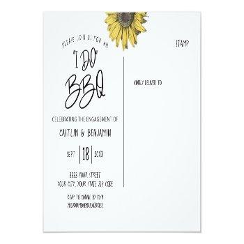 Rustic Sunflower I Do Bbq Engagement Party Invitation Postcard Front View