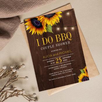 rustic sunflowers i do bbq wedding couple shower invitation