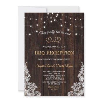 rustic vintage rope wood we tied the knot invitation