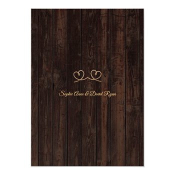 Rustic Vintage Rope Wood We Tied The Knot Invitation Front View