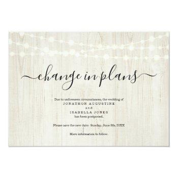 Rustic Wedding Postponement Announcement Front View