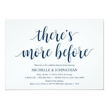Rustic Wedding Rehearsal Dinner, Navy Blue Invitation Front View
