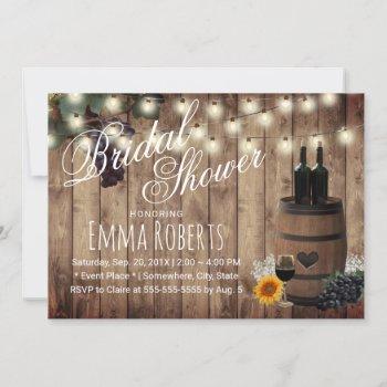 rustic winery country wine barrel bridal shower invitation
