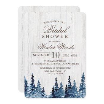 rustic wood tree bridal shower invitation