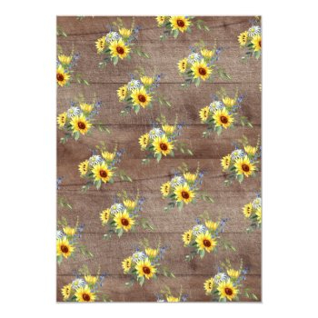 Rustic Yellow Sunflower Bridal Lingerie Shower Invitation Front View
