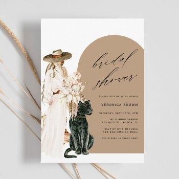 safari wild leopard boho lady bridal shower invitation