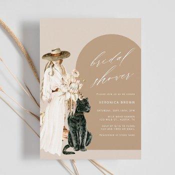 safari wild leopard boho lady bridal shower invitation