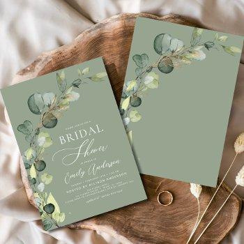 sage green bridal shower greenery eucalyptus invitation