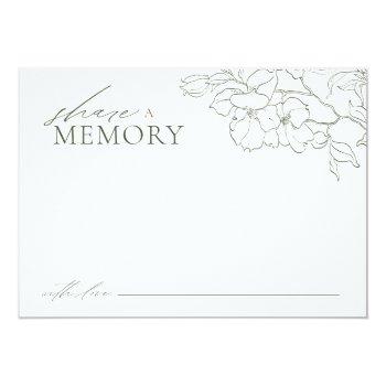 Sage Green Elegant Floral Share A Memory Card Front View