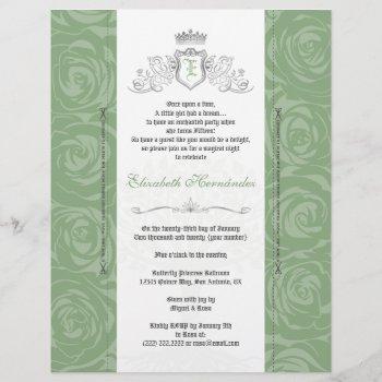 sage green once upon a time diy scroll invitations