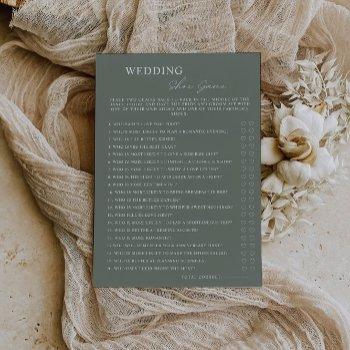 sage green wedding shoe game template, invitation