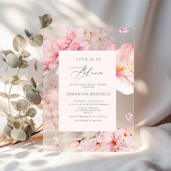 sakura love is in bloom bridal shower acrylic invitations