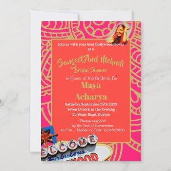 sangeet mehndi henna bridal shower bollywood  invitation