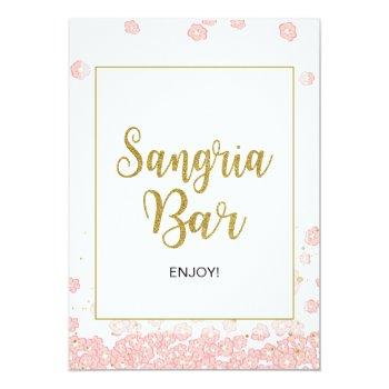 Sangria Bar Sign | Pink And Gold Front View