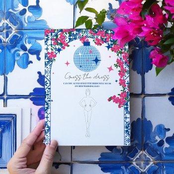 santorini pink bridal guess the dress game card