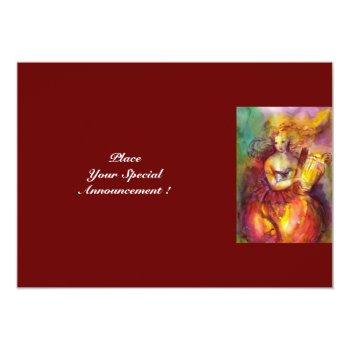 Sapho , Bright Red Yellow Green Invitation Front View