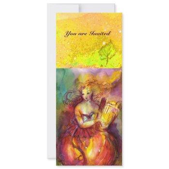 sappho ,dance ,music and poetry, gold sparkles invitation