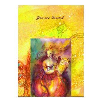 Sappho ,dance ,music And Poetry, Gold Sparkles Invitation Front View