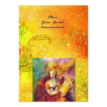 Sappho ,dance ,music And Poetry, Gold Sparkles Invitation Front View