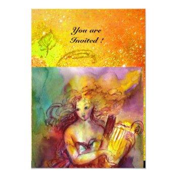 Sappho ,dance ,music And Poetry, Gold Sparkles Invitation Front View