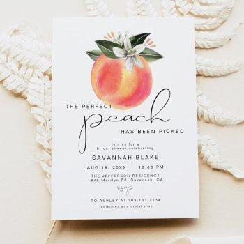 savannah perfect peach picked bridal shower invitation