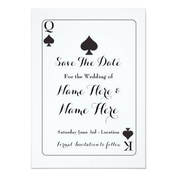 Save The Date King Queen Ace Spades Wedding Invite Front View