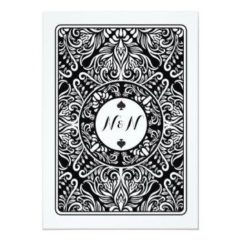 Save The Date King Queen Ace Spades Wedding Invite Front View