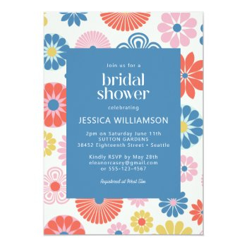Scandi Boho Folk Flower Blue Front View