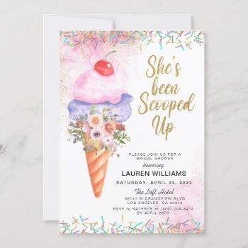 scooped up ice cream bridal shower invitation