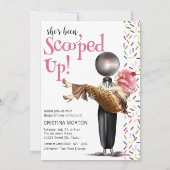 scooped up strawberry ice cream bridal shower invitation