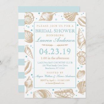 seashell nautical beach wedding | bridal shower invitation