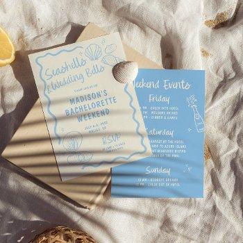 seashells and wedding bells bachelorette invitation