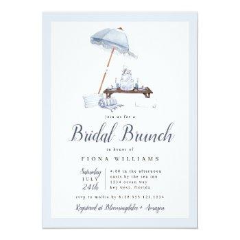 Seaside Beach Bridal Brunch Shower  Invitation Front View