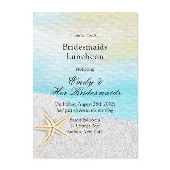 seaside beach white sand bridesmaids luncheon invitation