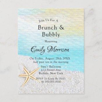seaside beach white sand brunch and bubbly invitation
