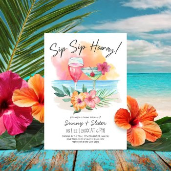 seaside sippin' | tropical sip sip hooray shower invitation