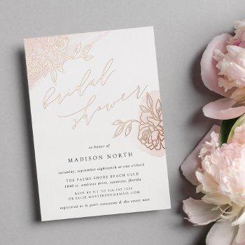 secret garden floral bridal shower foil invitation