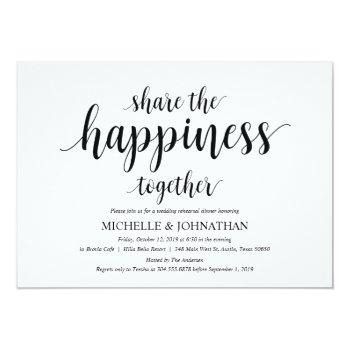 Share The Happiness Wed Rehearsal Dinner Invites Front View