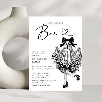 she found her boo ghost floral  bridal shower invitation